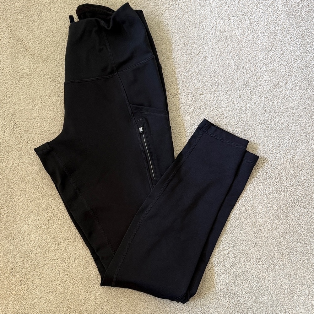 Athleta Black Womens' Performance Leggings with Zip Pocket